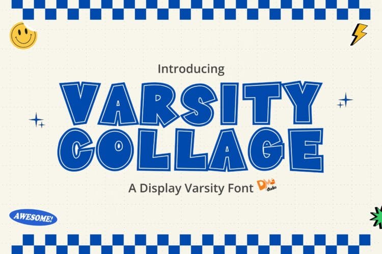 display varsity font