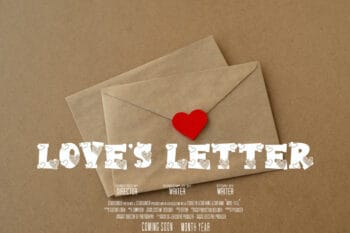 Valentine College Font on Movie Poster mock up