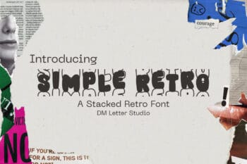 Simple retro stacked font