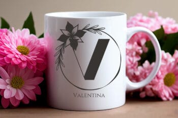 Astra Monogram Font on cup mock up