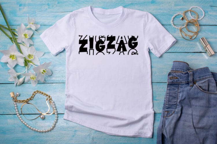 Varsity Simple Stacked on shirt mock up