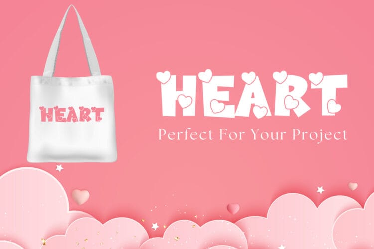 Varsity Valentine Font on tote bag mock up