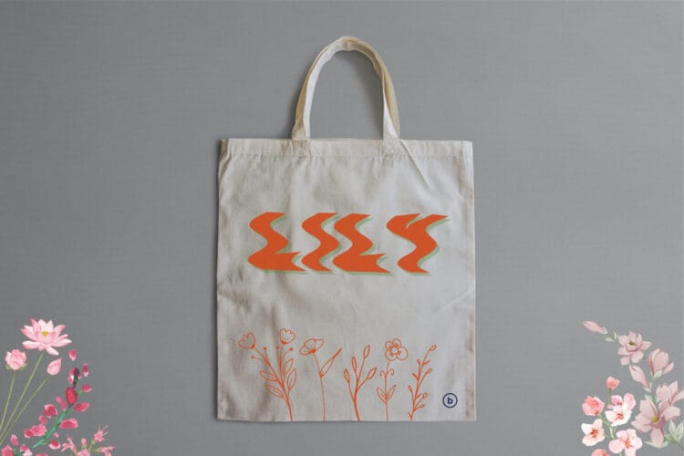 Varsity wavy font on totebag mockup