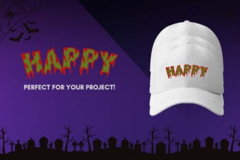 Varsity Monster Font on hat mockup