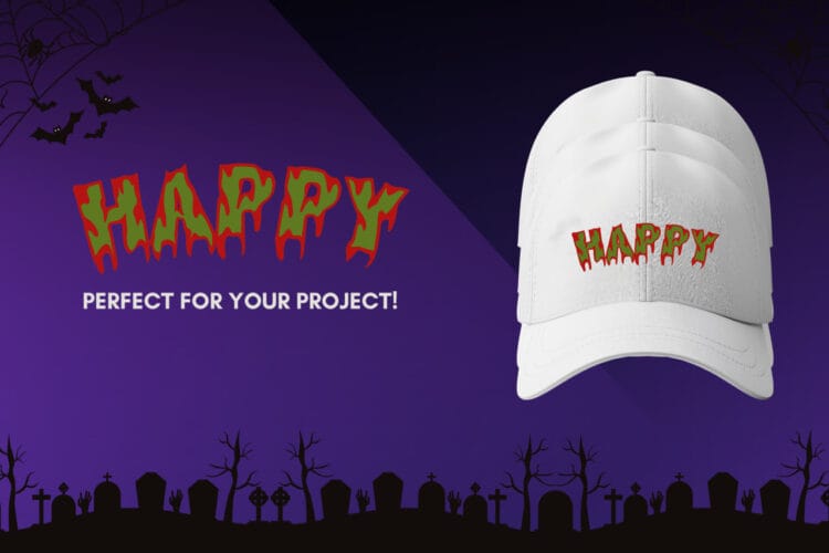 Varsity Monster Font on hat mockup