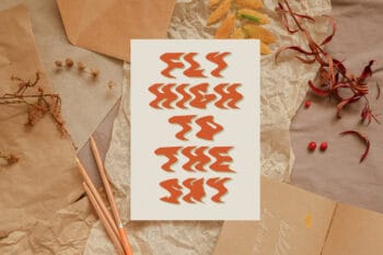 Varsity wavy font on poster mockup