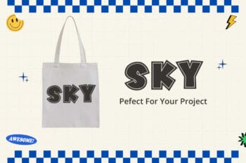 Varsity College Font on tote bag mockup