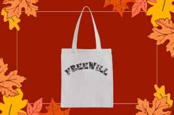 Autumn College Font on tote bag mock up