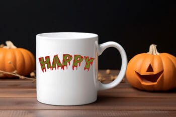 Varsity Monster Font on cup mockup