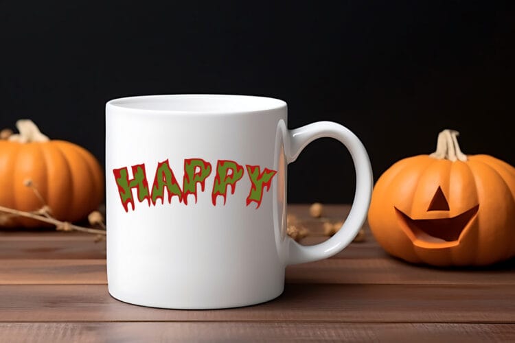 Varsity Monster Font on cup mockup