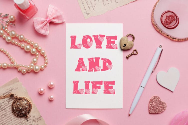 Valentine College Font on poster mock up