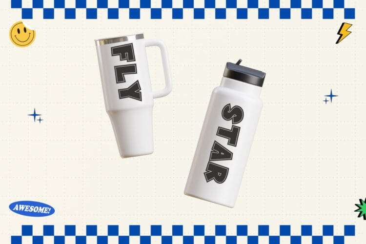 Varsity College Font on bottle mockup