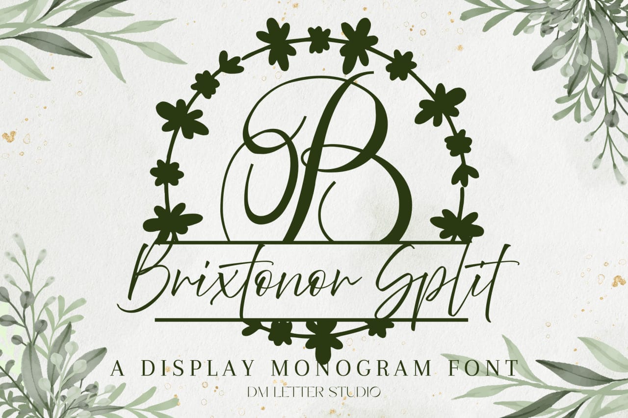 Brixtonor Split Monogram Font