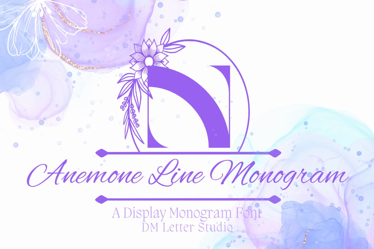Anemone Line Monogram Font