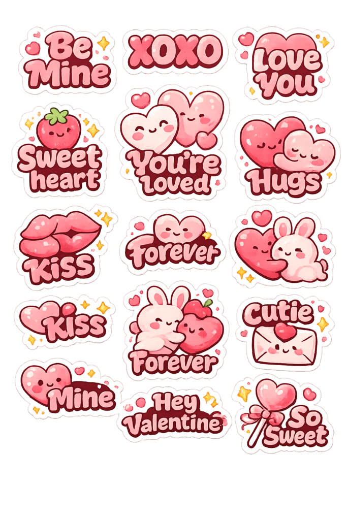 valentine sticker AI prompts