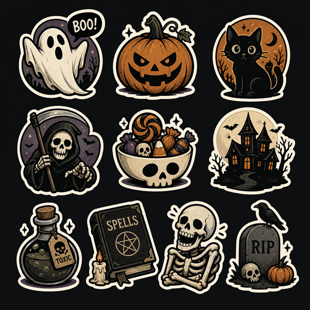 Halloween sticker AI prompts
