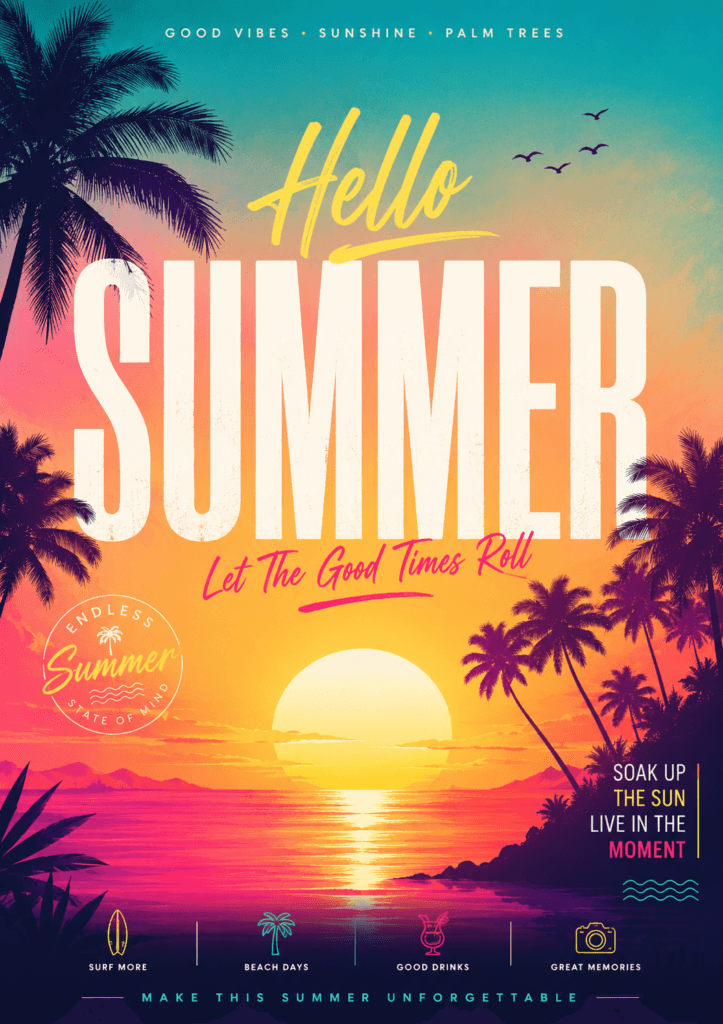 summer AI background prompts