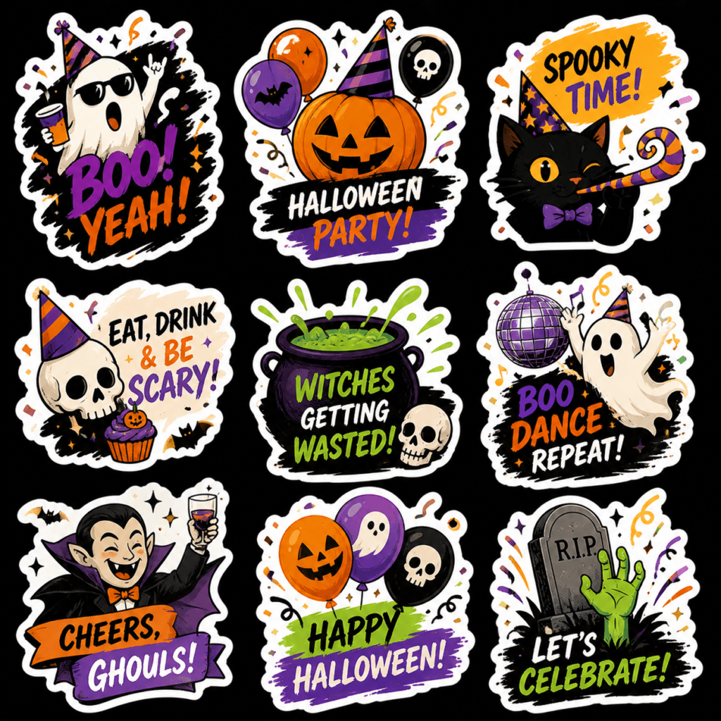 Halloween sticker AI prompts