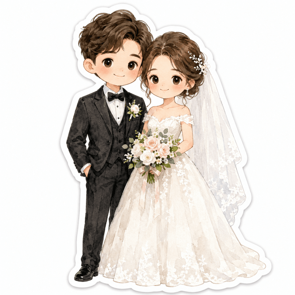 wedding sticker AI prompt