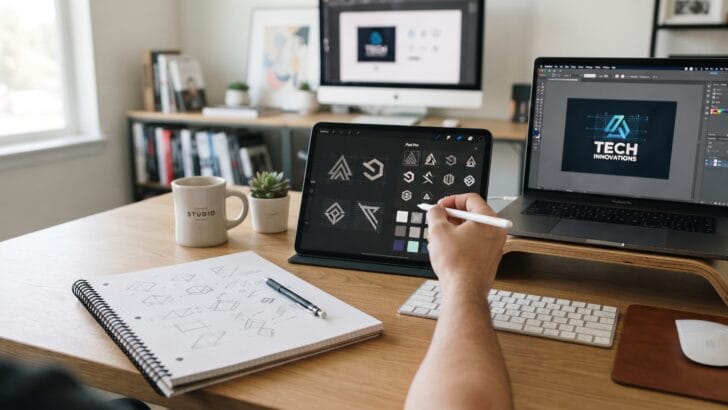 technology logo design